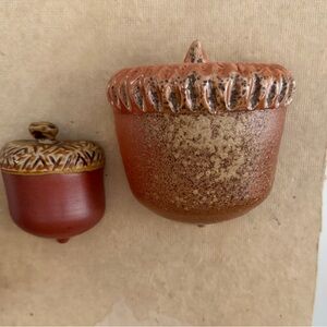Ceramic Acorn Wall Decor Set